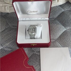 Cartier Silver and Black Men's Watch